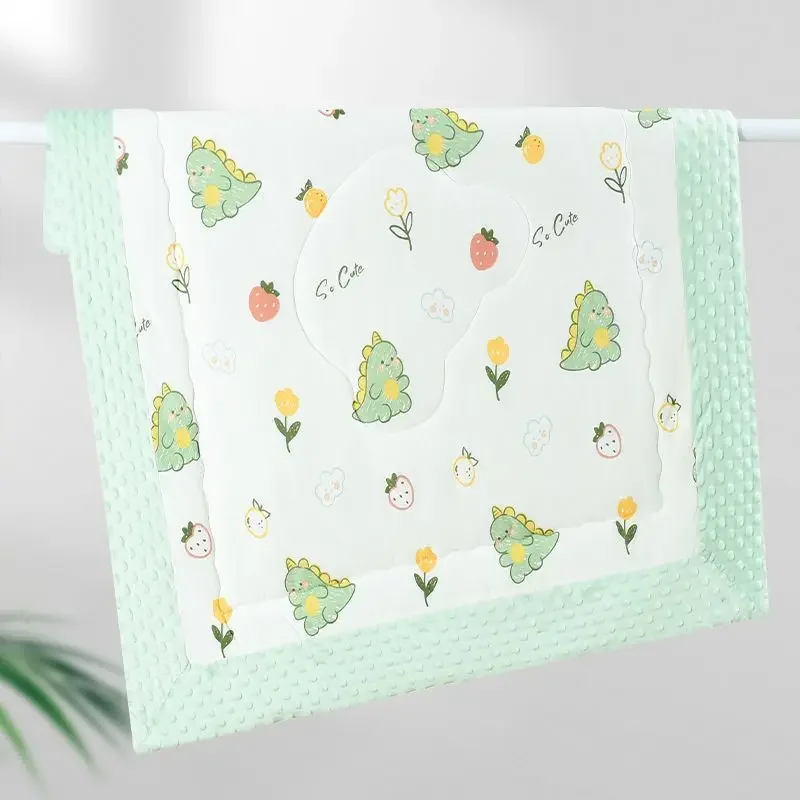 Thickened Warm Baby Blanket Spring Autumn Cartoon Print Four Seasons Bean Flannel Blanket for Newborns And Infants