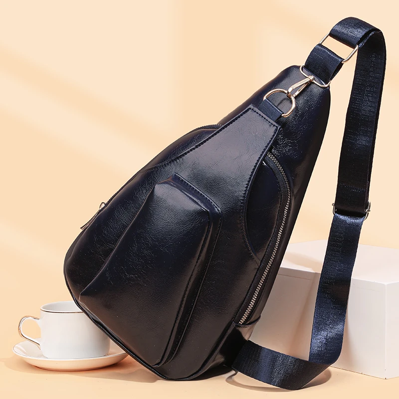 Stylish multi-pocket messenger bag - adjustable shoulder strap, zipper closure, chest bag, suitable for travel and daily use