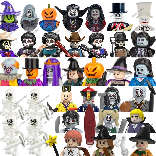  Halloween Building Brick Head Pumpkin Ghost Zombie Friends T- Shirt : Clothing, Shoes & Jewelry