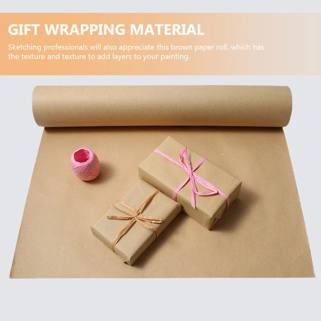 1 Roll of Wrapping Paper Craft Paper Brown Kraft Paper Roll DIY Crafts  Making Paper - AliExpress