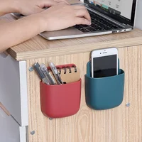 Wall Mounted Storage Box Mobile Phone Plug Holder Stand Rack Remote Control Storage Organizer Case For Air Conditioner TV 2