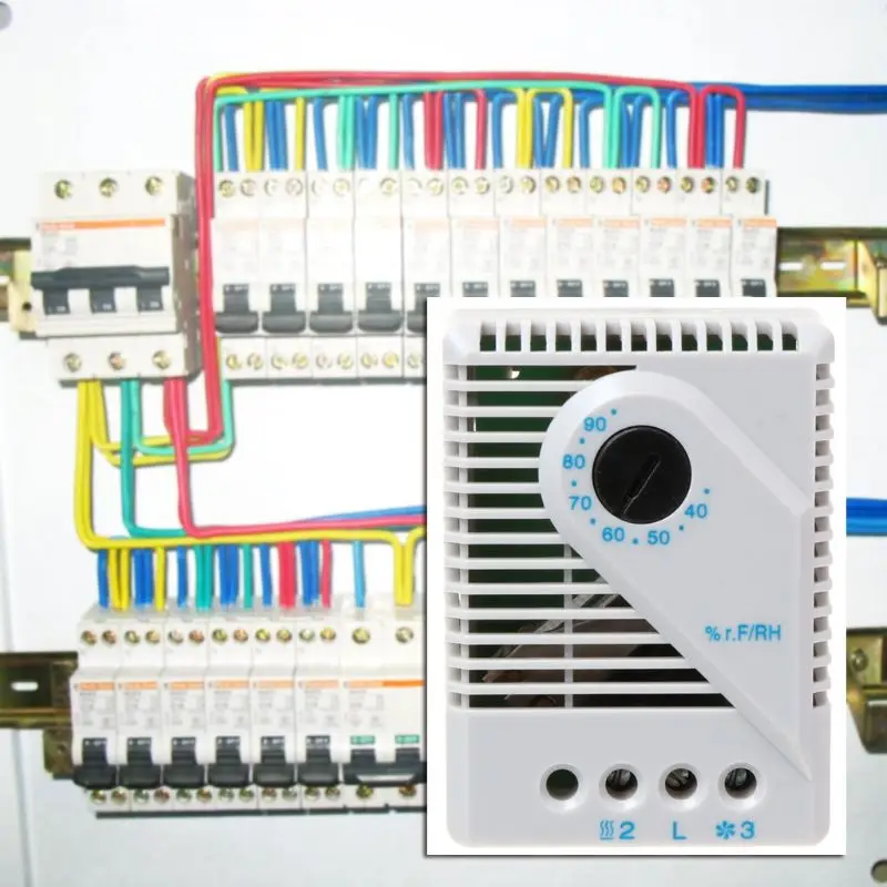 

Adjustable Humidity Thermostat Controller MFR012 Control Enclosure Heaters for Controlling Filter Fan Device