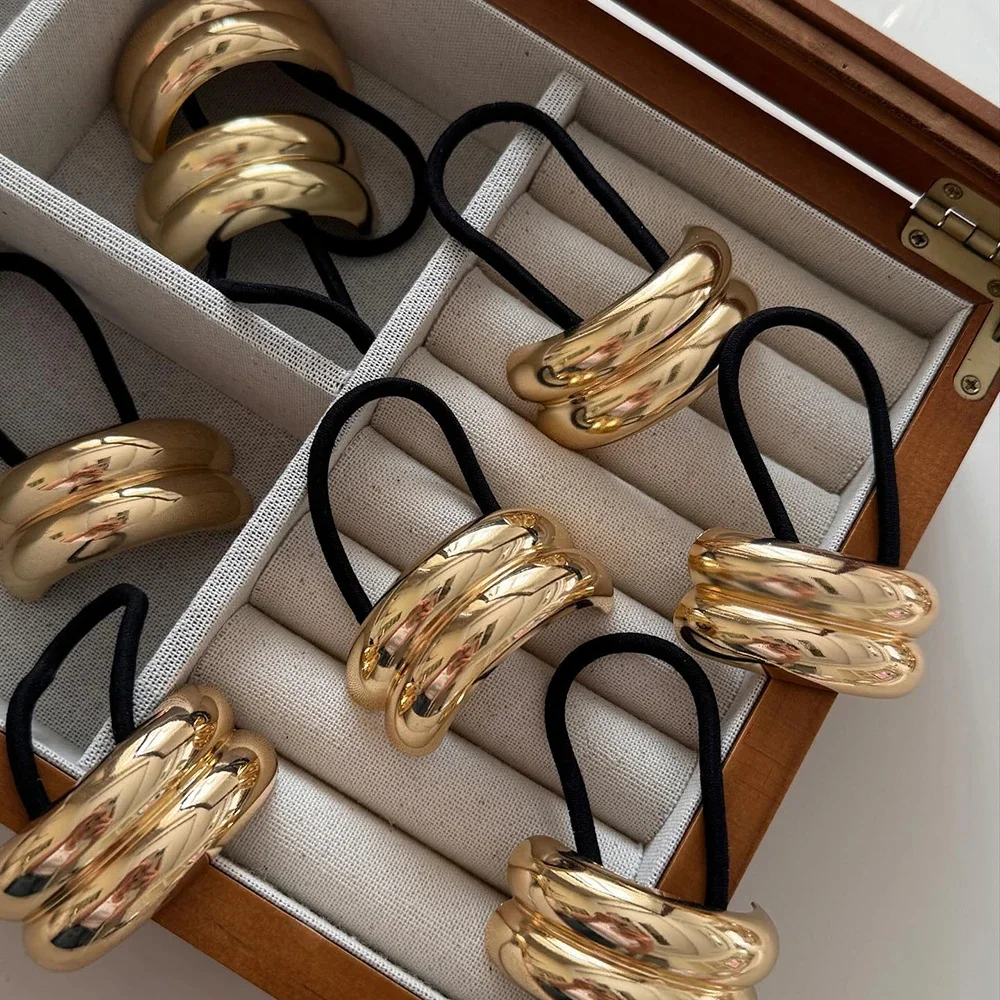 Youthway Small Bilayer Arch Pony Cuff Hair Bands 18K Gold