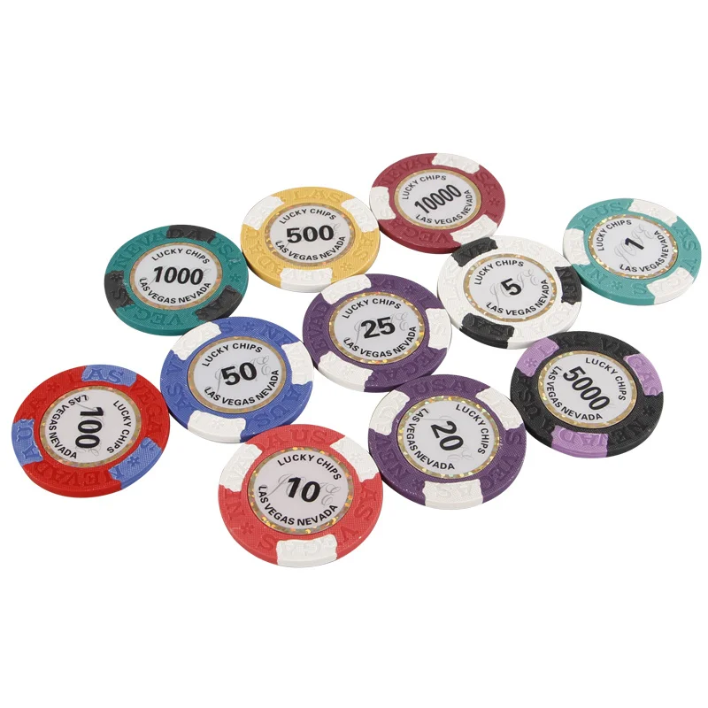 Poker Chips 10 Pcs Phnom Penh Vintage Las Vegas Clay Chip Baccarat Casino Coin Entertainment Game Texas Poker Chip Poker Kit
