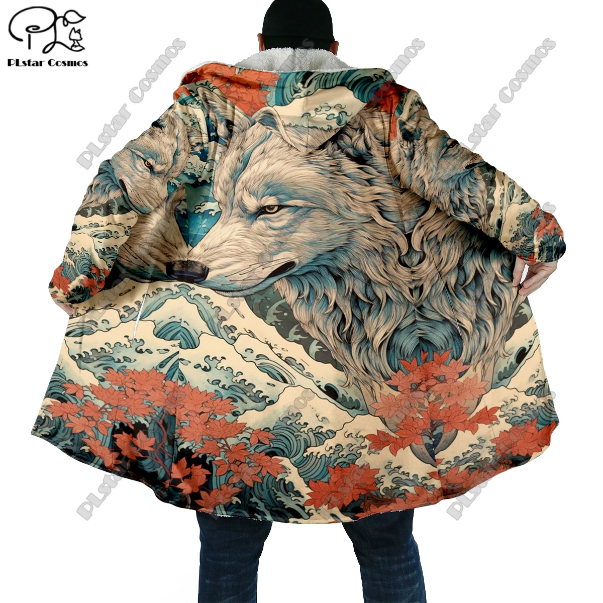 3D Printing Animal Theme Wolf King and Bear Pocket Cape Coat Latest Casual Unique Streetwear Unisex Winter New Arrival DW -3