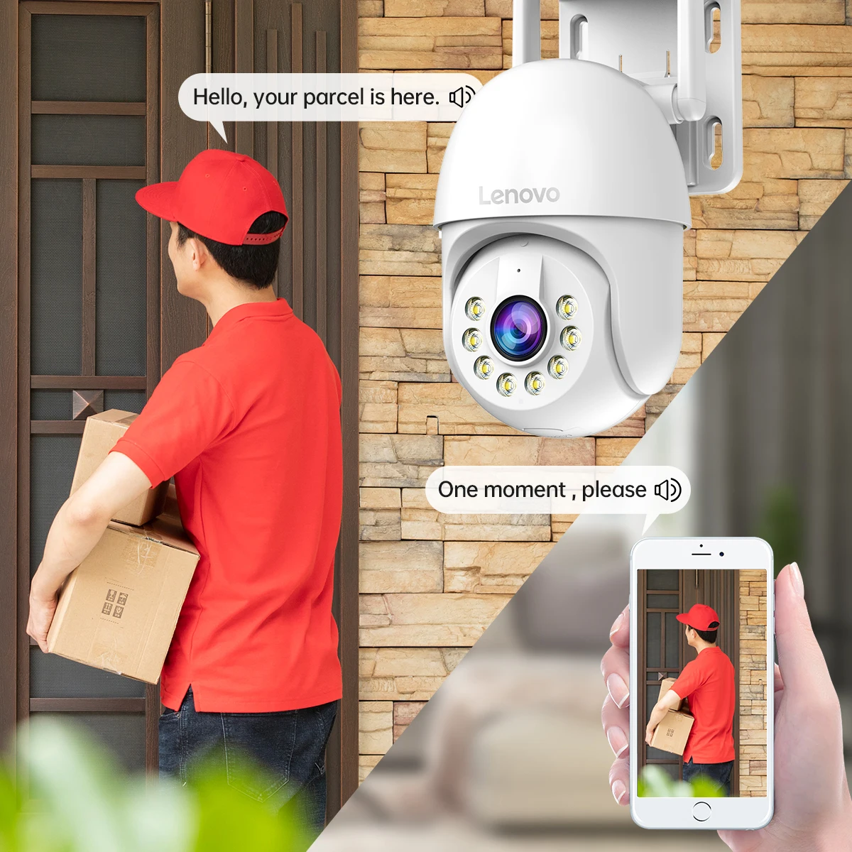 Lenovo 3MP 5MP PTZ WIFI IP Camera Audio CCTV sorveglianza Smart Home Outdoor 4X Zoom digitale visione notturna a colori impermeabile