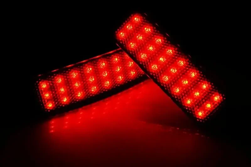 ANGRONG LED rosso paraurti posteriore riflettore fanale posteriore con lente nera affumicata per Ford Transit Van Custom Connect Tourneo 2013-up - immagine 5