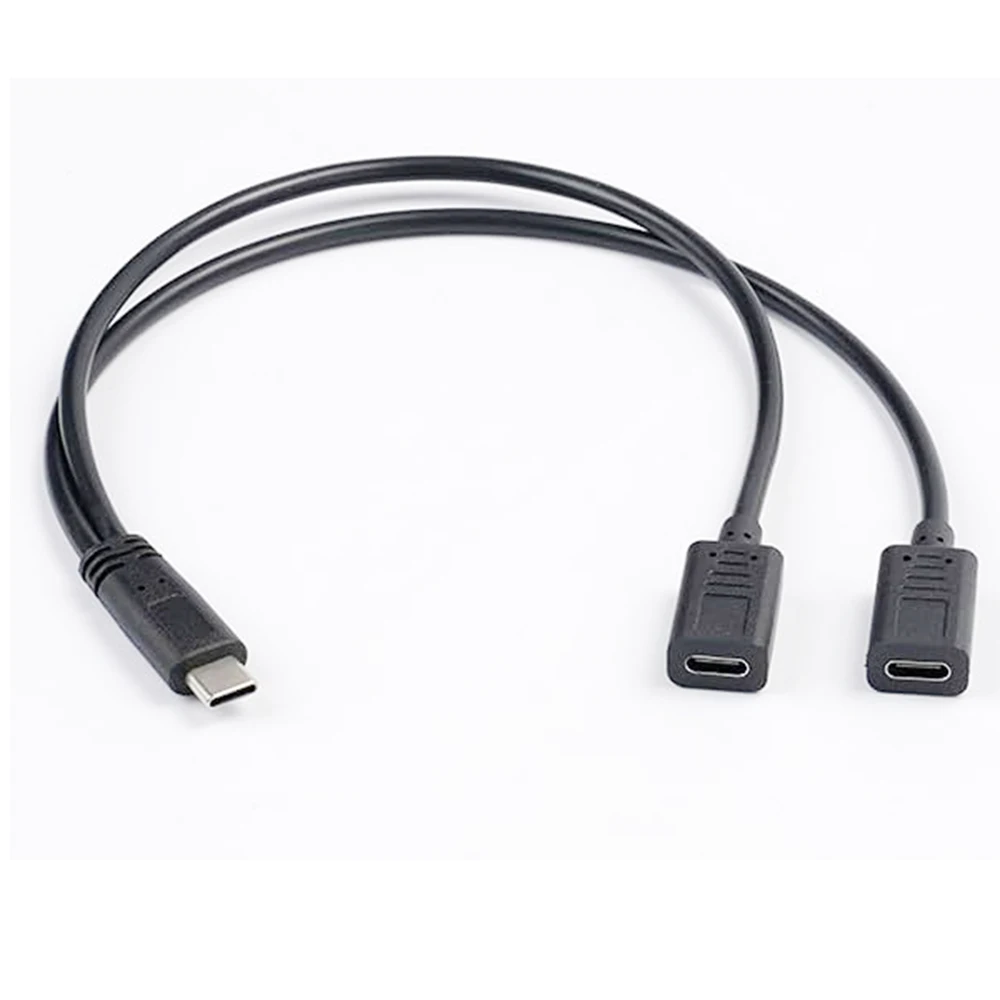 USB C 스플리터 어댑터 Y형 충전 케이블 타입-C(수) - 듀얼 USB-C(암) 2개 포트 허브, Mac, Xbox One, PS5, 노트북용 충전 케이블 1개
