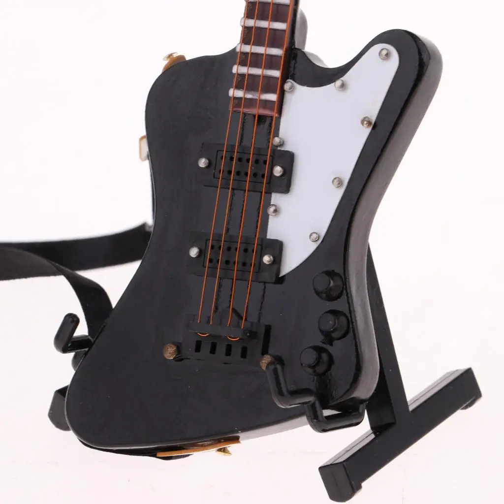 1/6 Wooden Electric Bass Guitar Model for 12" Action Figures Dolls House Decor 6