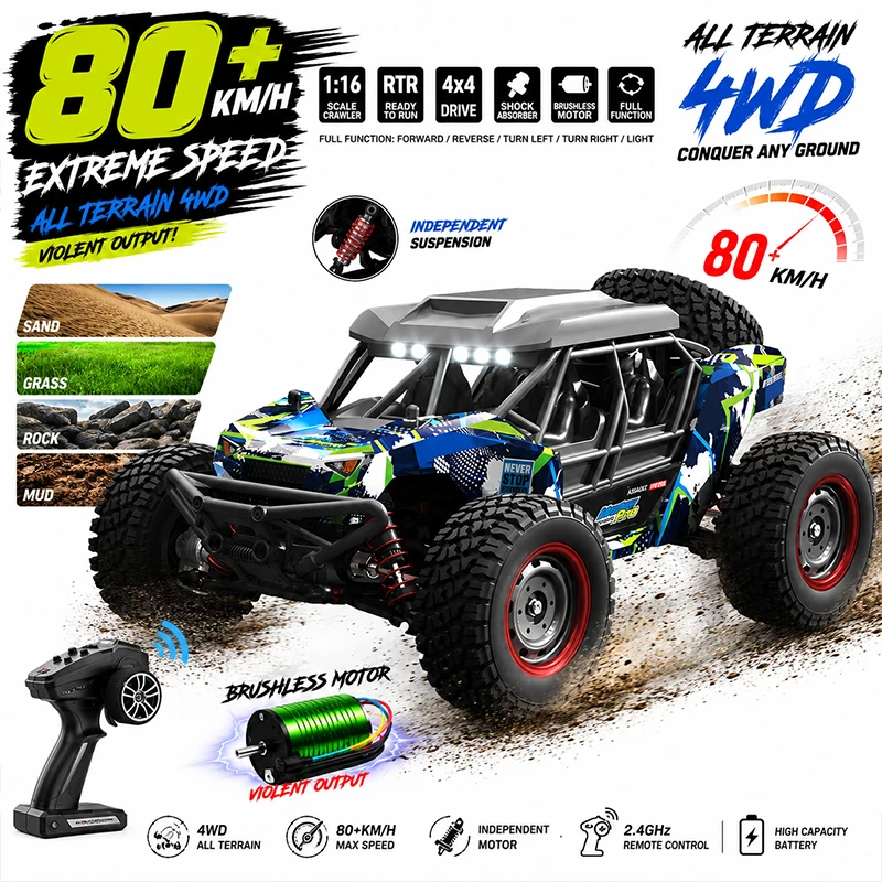 Voiture RC 4WD Brushless 80km/h Monster Truck 16106PRO - Cadeau Enfant