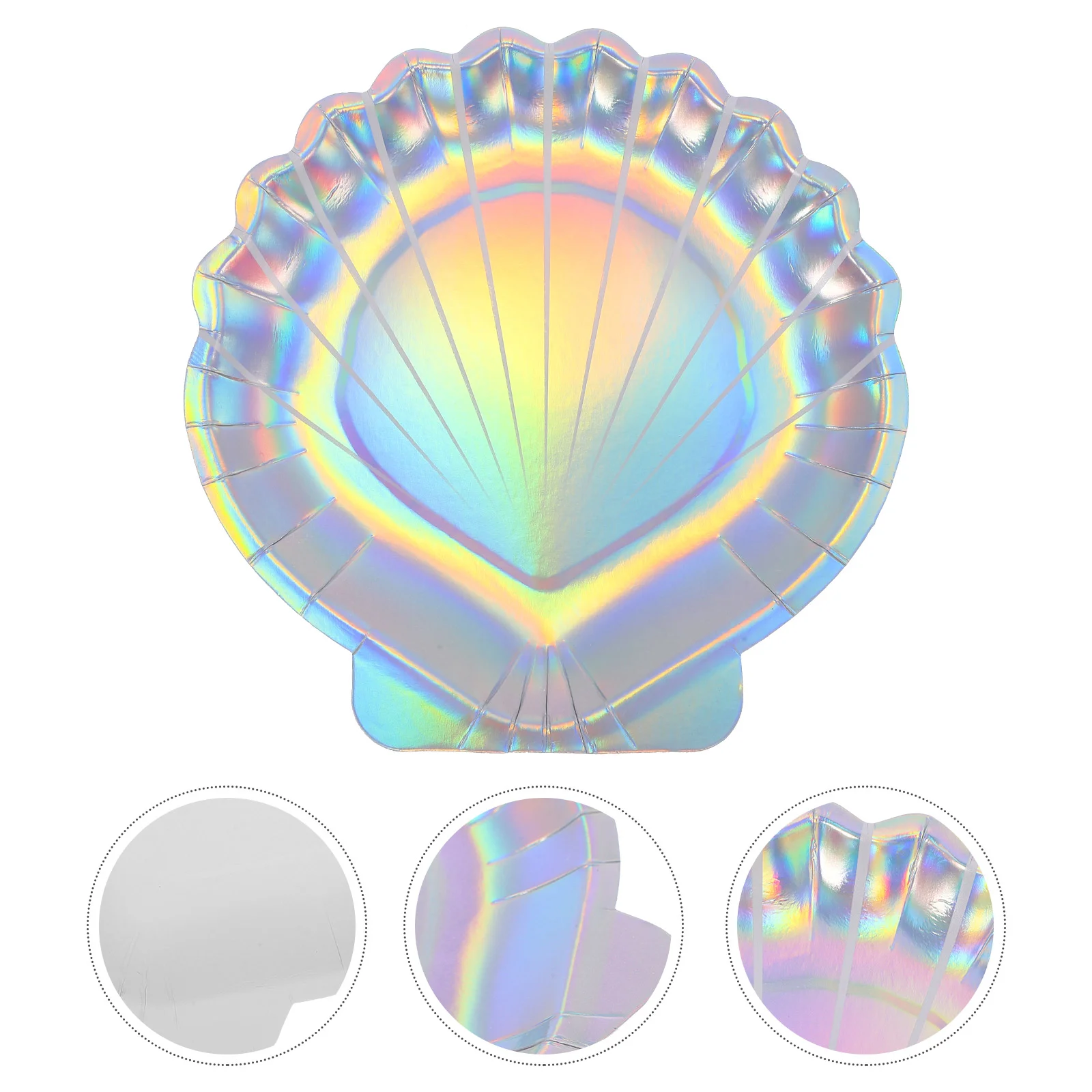 8pcs Mermaid Seashell Paper Plates Decorative Paper Plates Party Serving Dessert disposable party plates