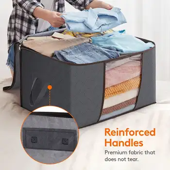 2/4/6 Pack Storage Bags with Handles, Clothing Protection Bags For Bedding, Quilts, Clothing, And Various Other Storage Needs. 2