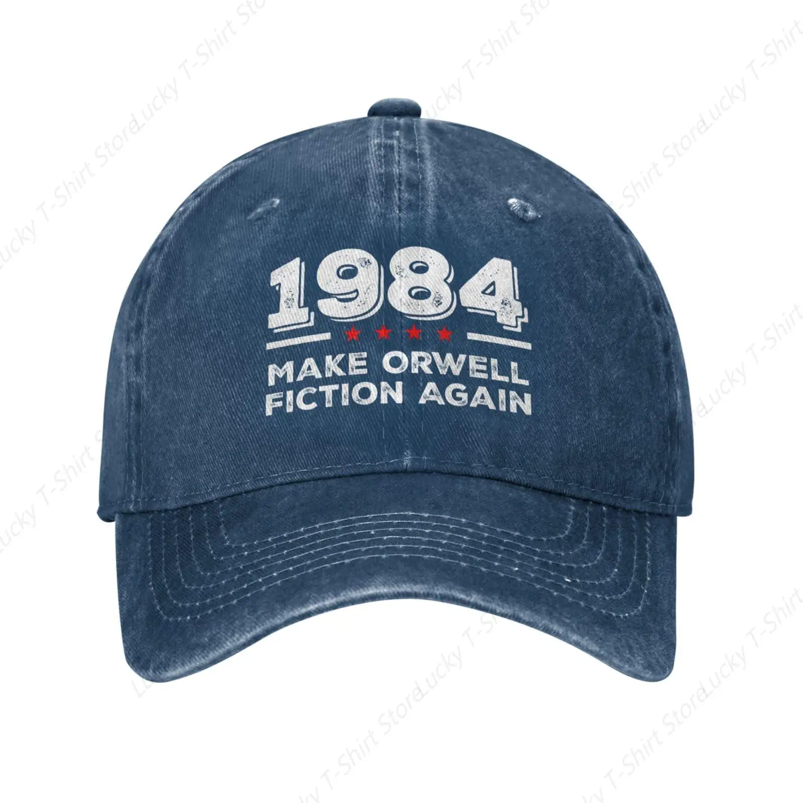 Make Orwell Fiction Again 1984 Graphic Trucker Hat for Men Women Baseball Cap Unisex Headwear for Casual Outdoor 6