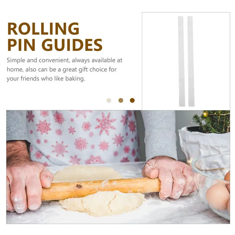 2pcs Rolling Pin Guides Measuring Rolling Pin With Spacer And Baking Ruler  Acrylic Non-Stick Dough Rolling Pin For Cookie Dough - AliExpress