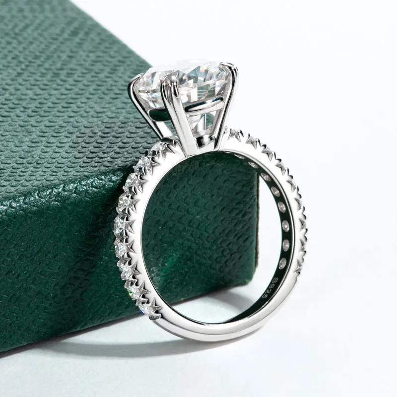 DEZO All Moissanite  5 ct Engagement Rings For Women Solid 925 Sterling Silver Oval Cut VVS1 D Color GRA Certificate 4