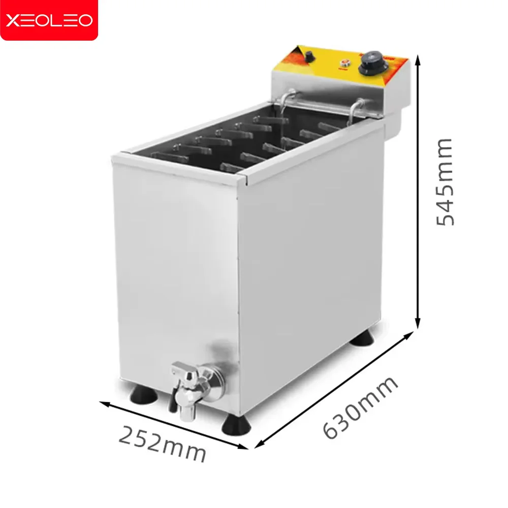 XEOLEO 3000W C﻿ommercial Electric Deep Fryer 25L Cheese Hot Dog Sticks Fryer Electric Korean Mozzarella Corn Dog Fryer Machine 3
