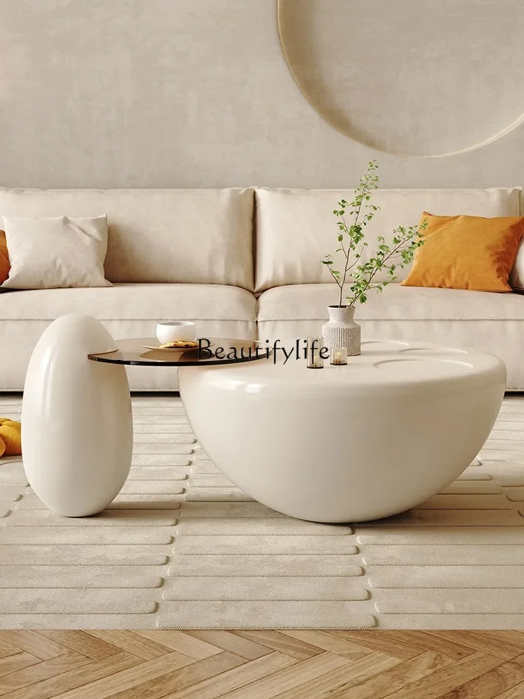 Coffee Table Top View Cream Color Cream Style Coffee Table Living Room Home Minimalist Design Small Table ...