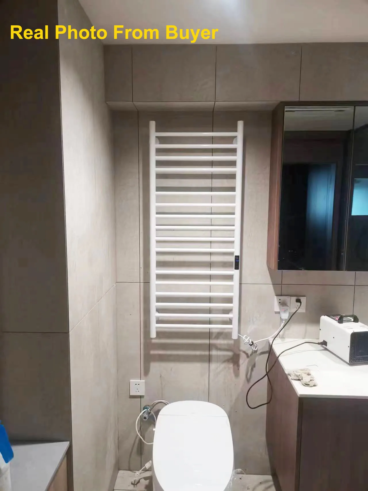 2024 รัสเซียงาช้างสีขาวไฟฟ้าอุ่นผ้าเช็ดตัวDrying Rackขนาดใหญ่ขนาด 115x48 ซม.สําหรับห้องน้ําปลั๊กสแตนเลส 304 1