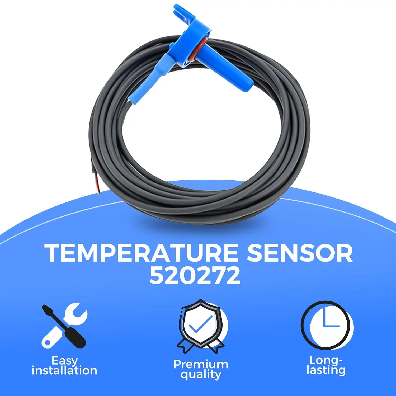 2Pcs 520272 풀 7790 SunTouch EasyTouch Compool 풀 및 스파용 20피트 케이블 교체가 포함된 공기/물/태양열 온도 센서