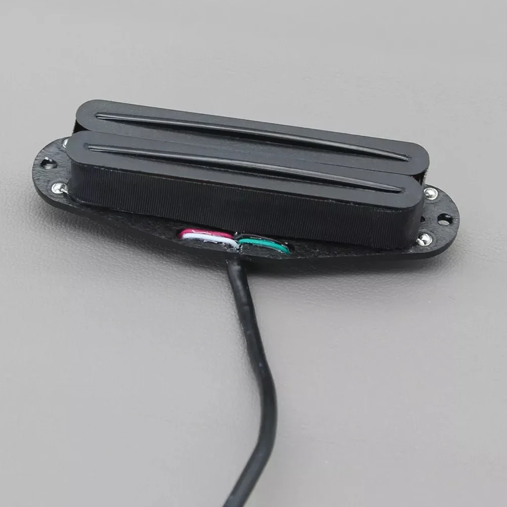 

FLEOR Full Black Alnico 5 Hot Rails Pickup Mini Humbucker Pickup 4 Conductors for ST/SQ Guitar