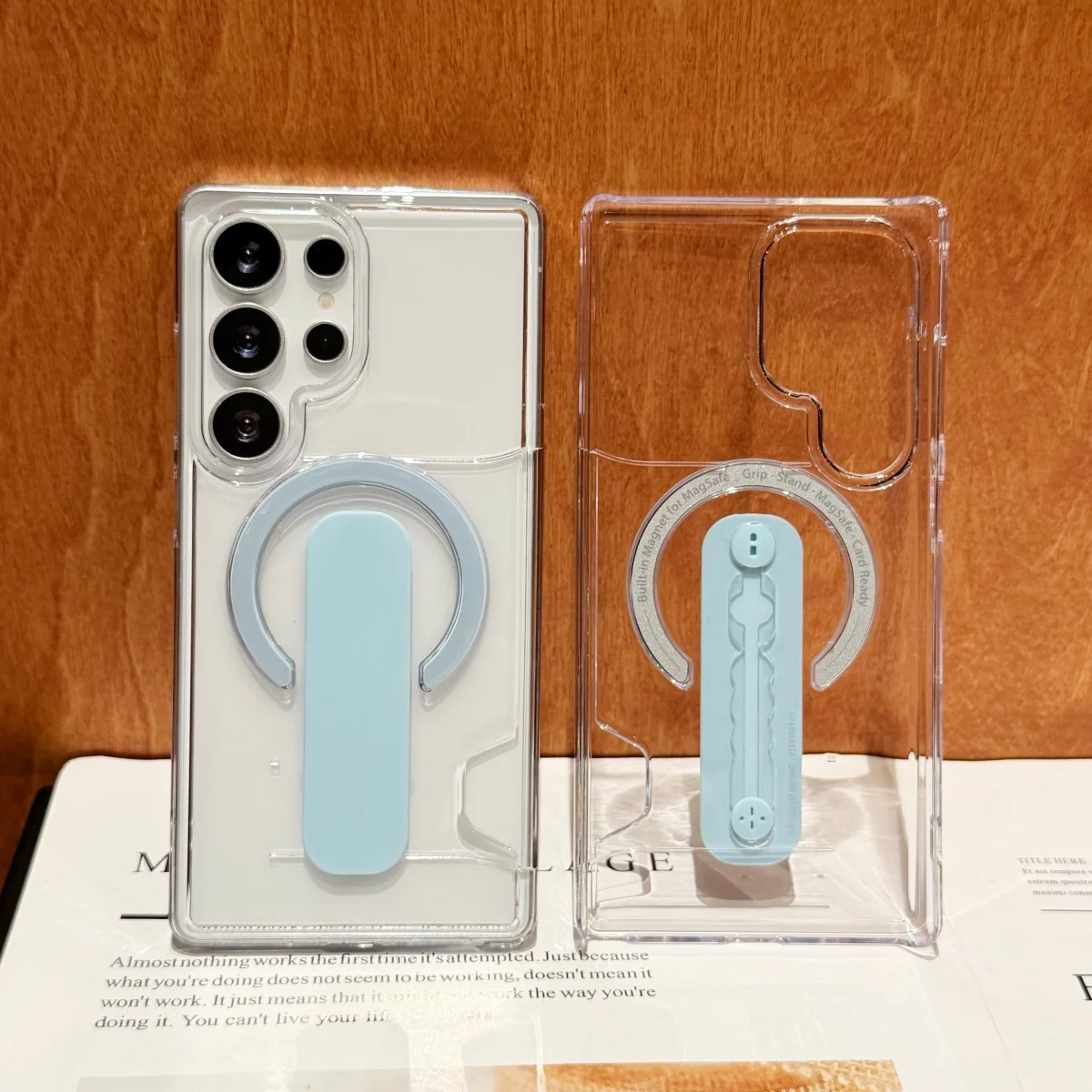 Premium Clear PC Card Holder with Magsafe Magnetic Support - Luxury Non-Slip Phone Case Cover