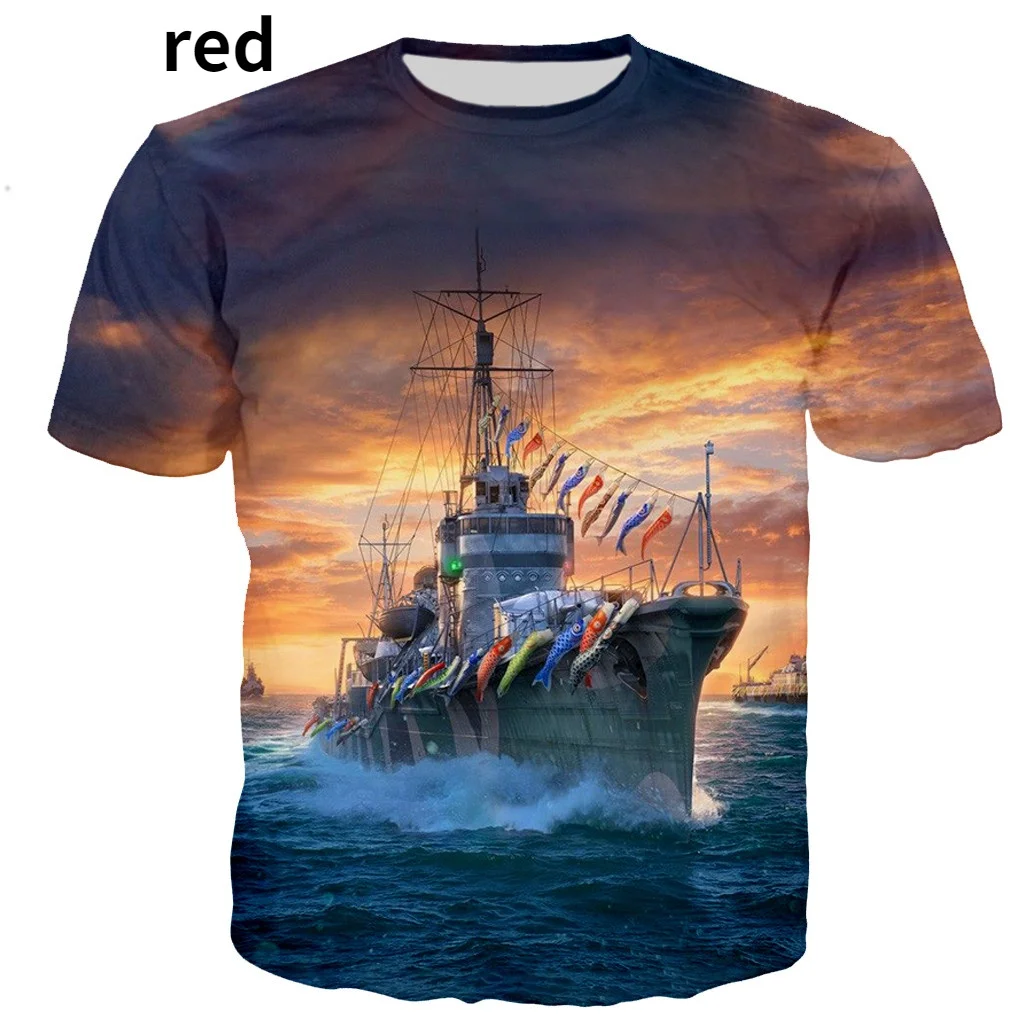

Cartoon Anime Warship 3D Printed T-Shirts Men Women Casual Harajuku Hip Hop Style Tshirts