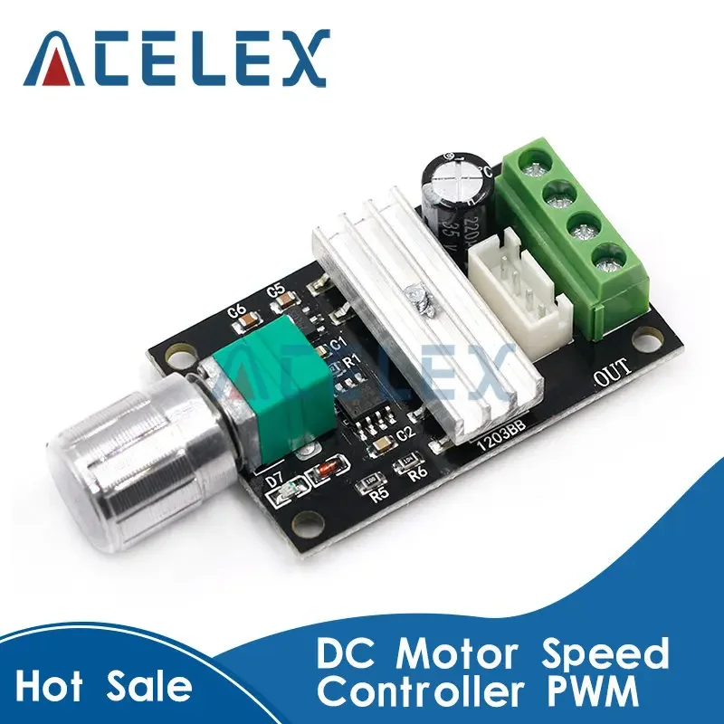 DC 6 to 12 V 24 V 28VDC 3A 80 W PWM Motor Speed Control Lehr Regulator Adjustable Variable Speed Control Potentiometer ON / OFF Dc Motor Speed Controller