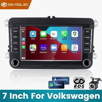 Radio con GPS para coche, reproductor Multimedia con Android, 2 Din, WiFi, Carplay, para VW, Volkswagen, Skoda, Octavia, golf 5, 6, touran, passat B6, polo, Jetta 1