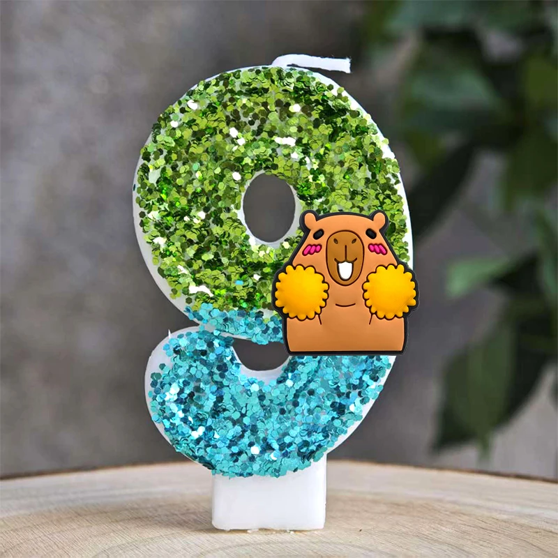 Niedliche Capybara-Kerze Nummer 0-9 Fußball-Kerze Kuchendekoration Capybara Geburtstagsparty für Kinder Babyparty Spielzeug Geschenke – Detail 31