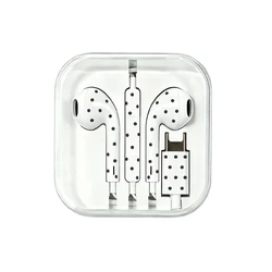Chic Polka Dot Type - C In - Ear Wired Earphones with Microphone - Stereo Sound Gaming & Music Earbuds (White)