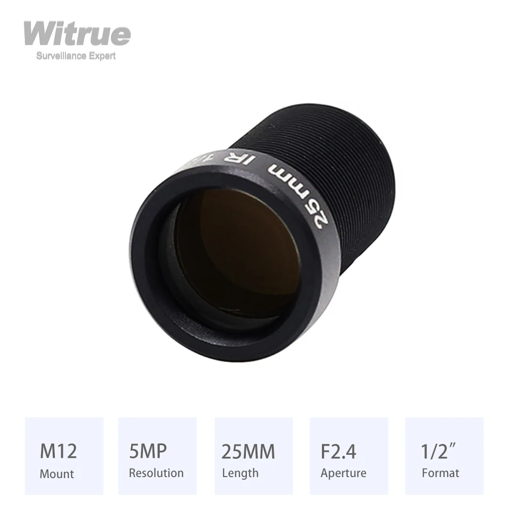 Witrue HD 5.0Megapixel 25mm M12 CCTV Lens 1/2