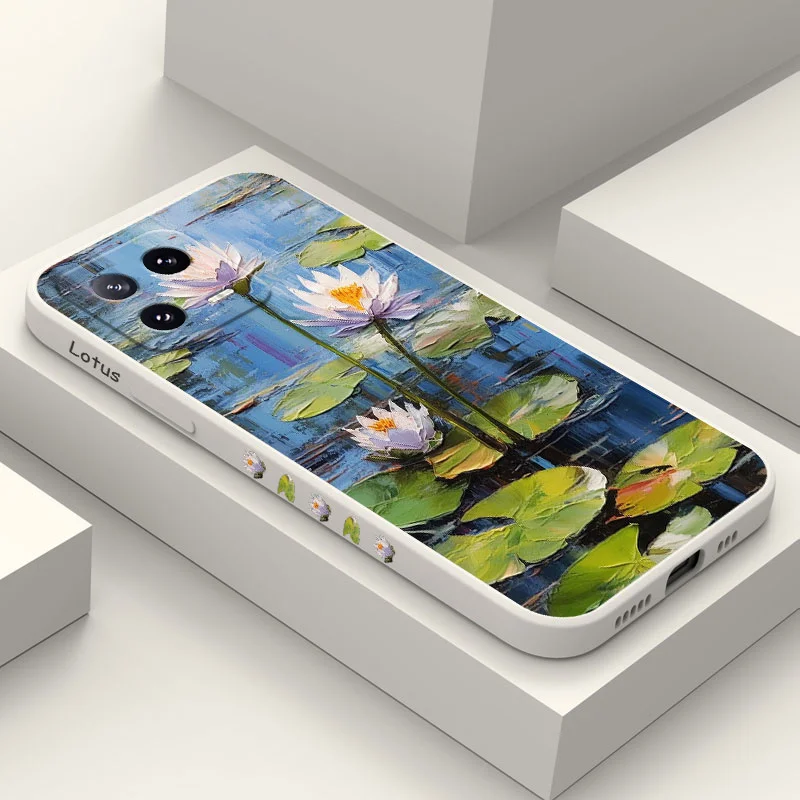 Custodia Per Telefono Lotus Pond Per Xiaomi Mi 14 13 13T 12 12X 12T 12S 11 11T Ultra 10 10T 9 9T 9Se 8 Pro Lite Cover In Silicone Liquido