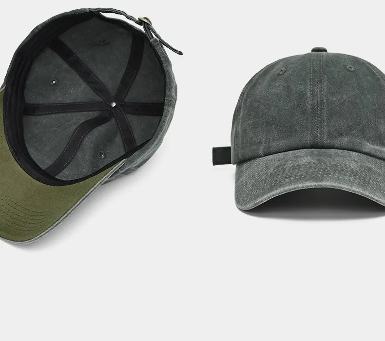 Sonnencreme-Wasserfeste Herren-Baseballkappe mit kleinem Gesichtsausschnitt, Retro-Distressed-Look und vielseitige, trendige Entenschnabelmütze – Detail 6