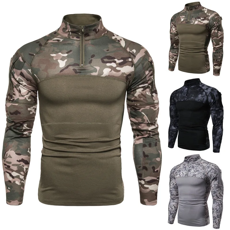 

New Fashion Men's Sports Outdoor Military Camouflage Long Sleeve T-shirt Fashion Casual Long Sleeve Shirt