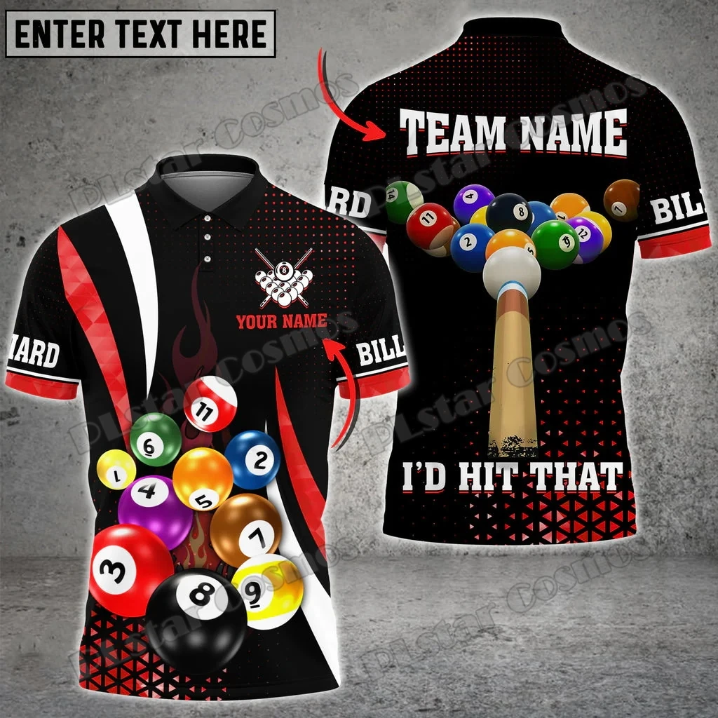 Billard Ball 8,9 Totenkopf, personalisiertes 3D-gedrucktes Herren-Poloshirt, Sommer, Unisex, lässiges Poloshirt, Geschenk für Billardliebhaber WK175 – Detail 16