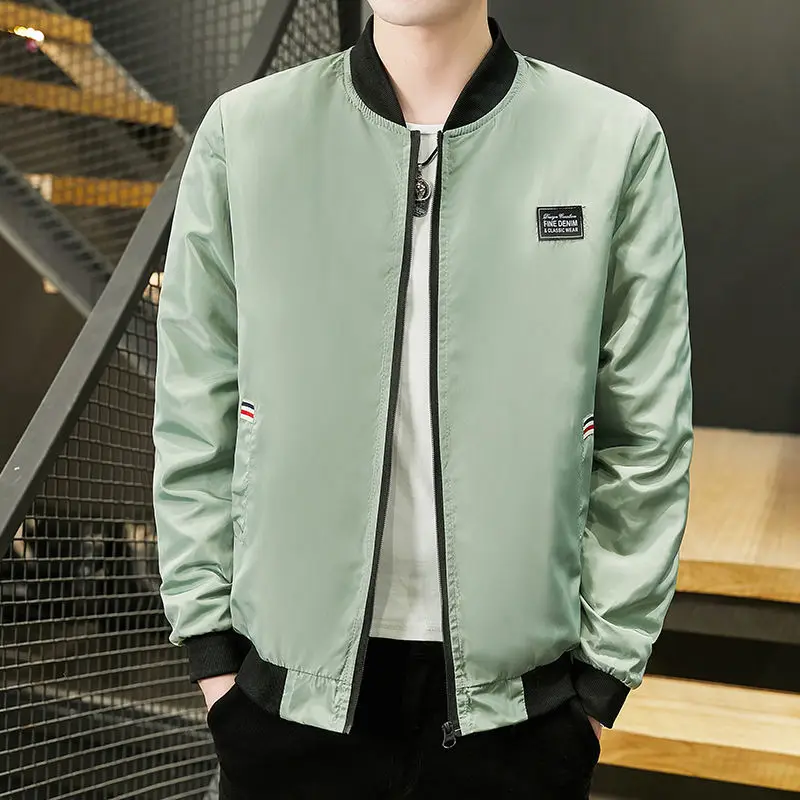 2023 Spring New Men's Clothing Fashion Trend Thin Casual Handsome Patchwork Pocket Zipper Baseball Collar Solid Color Jackets