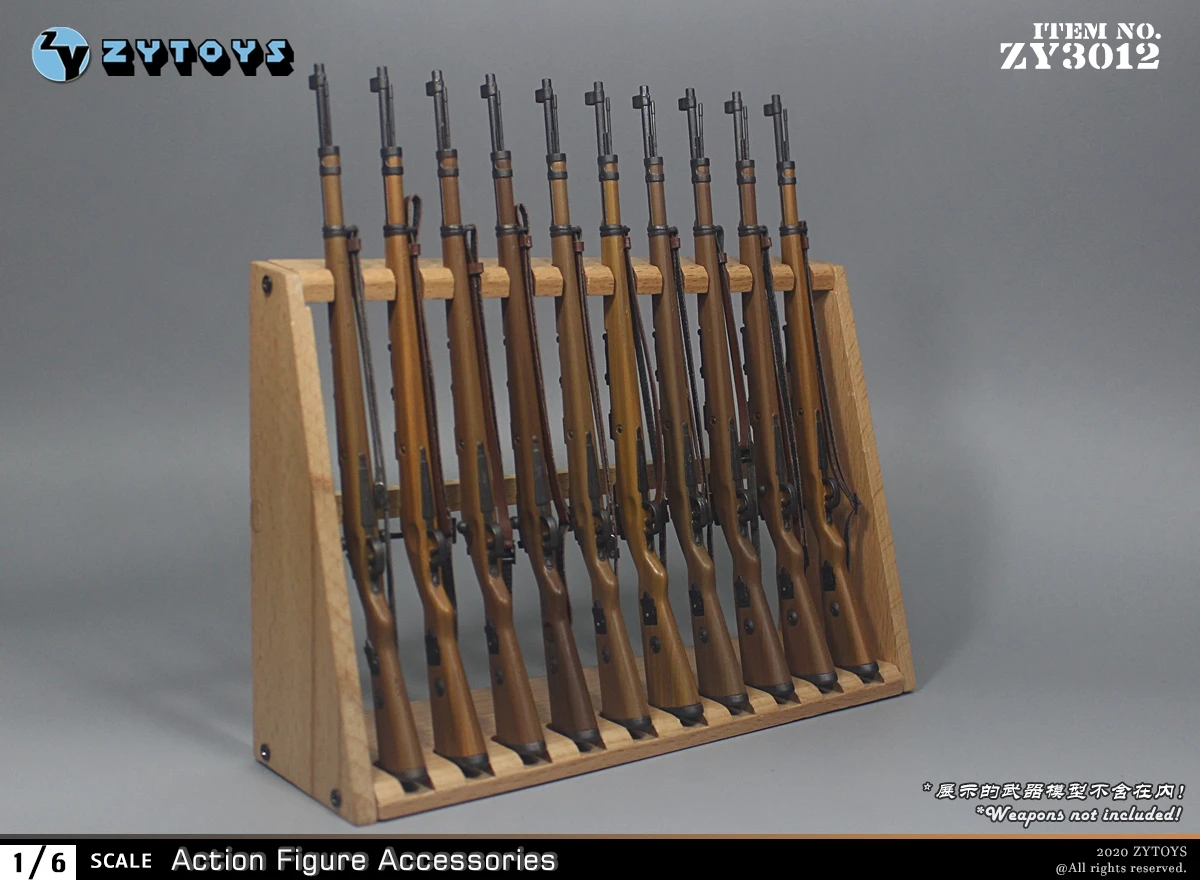 

ZYTOYS 1/6 Weapon Stand Gun Display Stand Wooden Racks Storage Cabinet Safe Wall Hold WITHOUT GUN Military Collection In Stock