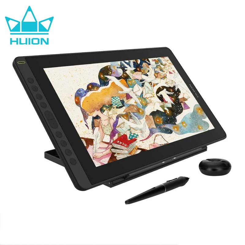 HUION Kamvas 16 2021 Graphics Tablets Monitor with Screen 15.6 Inch Drawing  Display Digital Tablet for Android Device PC Win/Mac