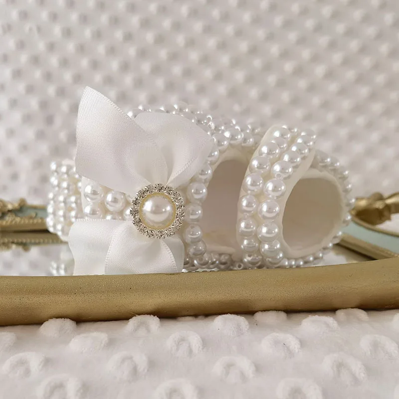 Dollbling Baby Shoes Baby Girl Shoes Wedding Party Photography First Walker Sewing Pearls 3