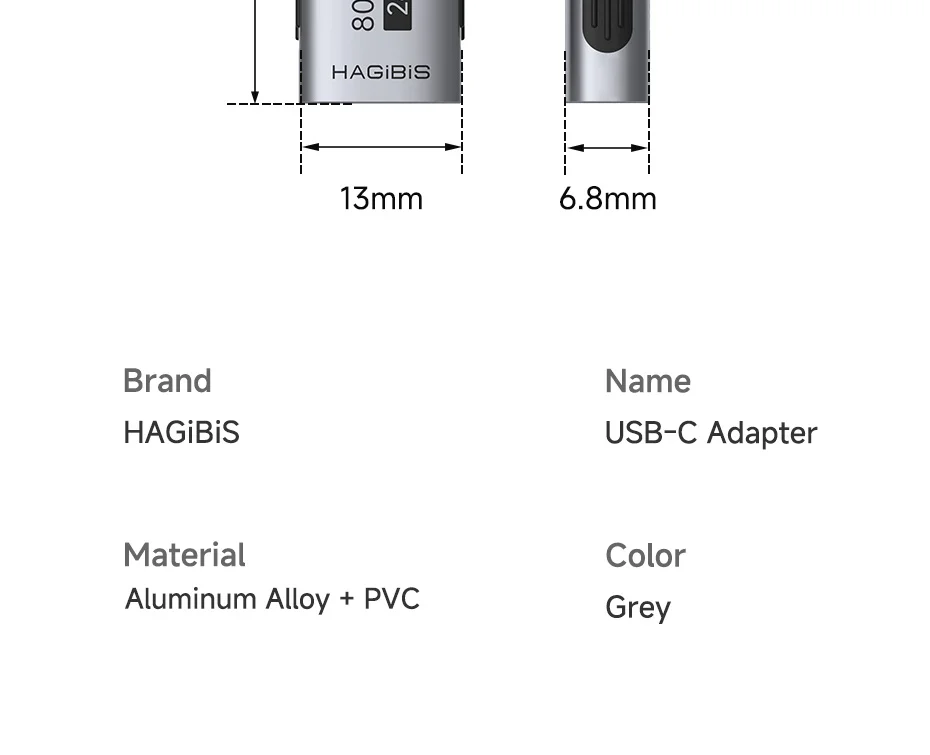 Hagibis USB-C Charging Adapter with 5.1K Pull-Down Resistor