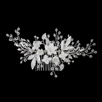 Silver Color Rhinestone Wedding Hair Comb Pearl Crystal Hair Accessories for Bride Ornament Prom Bridal Flower Headpiece Jewelry - Image 6