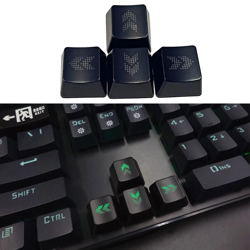 4PCS DIY ABS 방향 화살표 키 키 캡 백라이트 기계식 키보드 키 캡 OEM 프로필 키 캡용 반투명