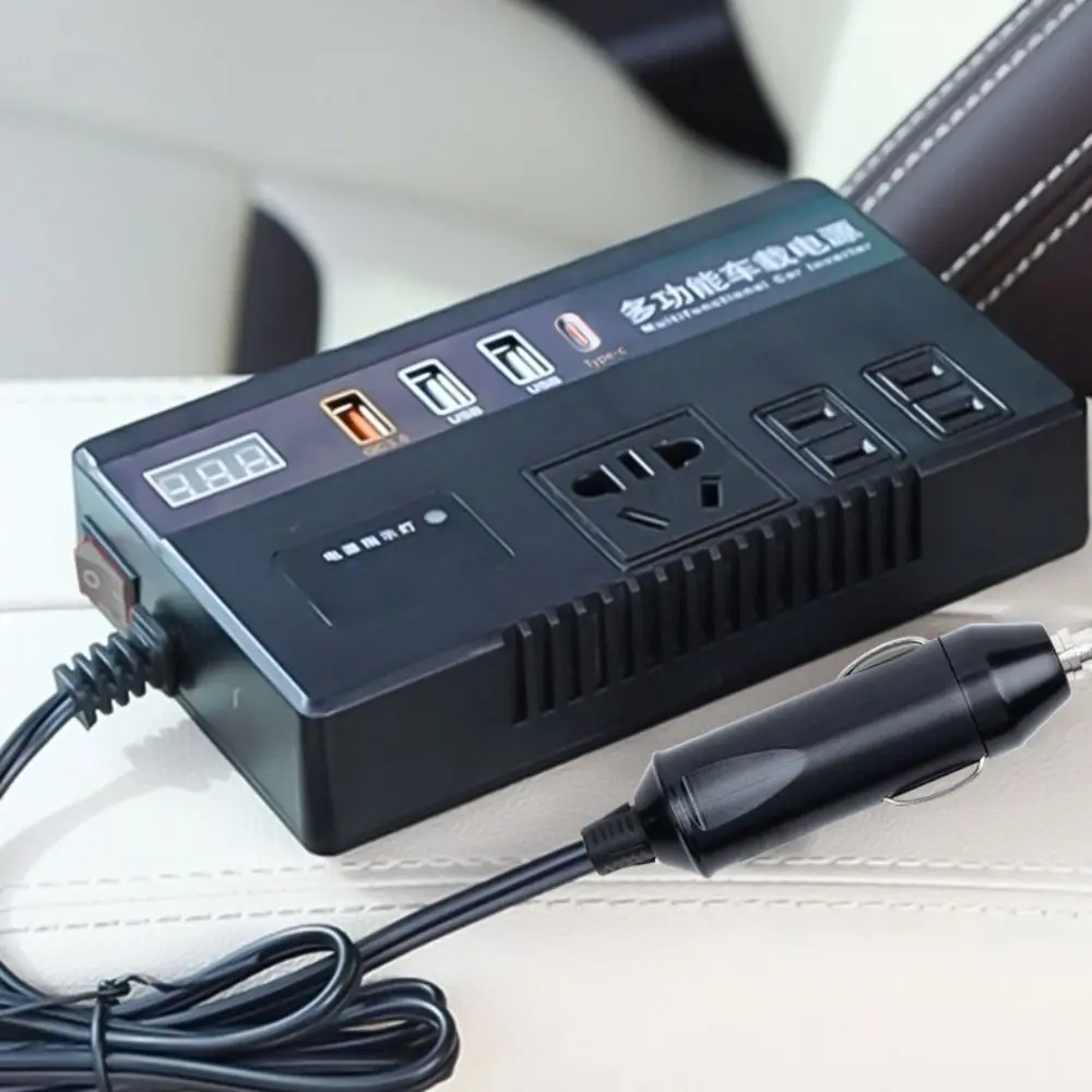 범용 자동차 인버터 12V/24V에서 220V로 변환 QC 3.0 타입 C 충전기 파워 어댑터 다기능 고출력 자동차 변환 소켓