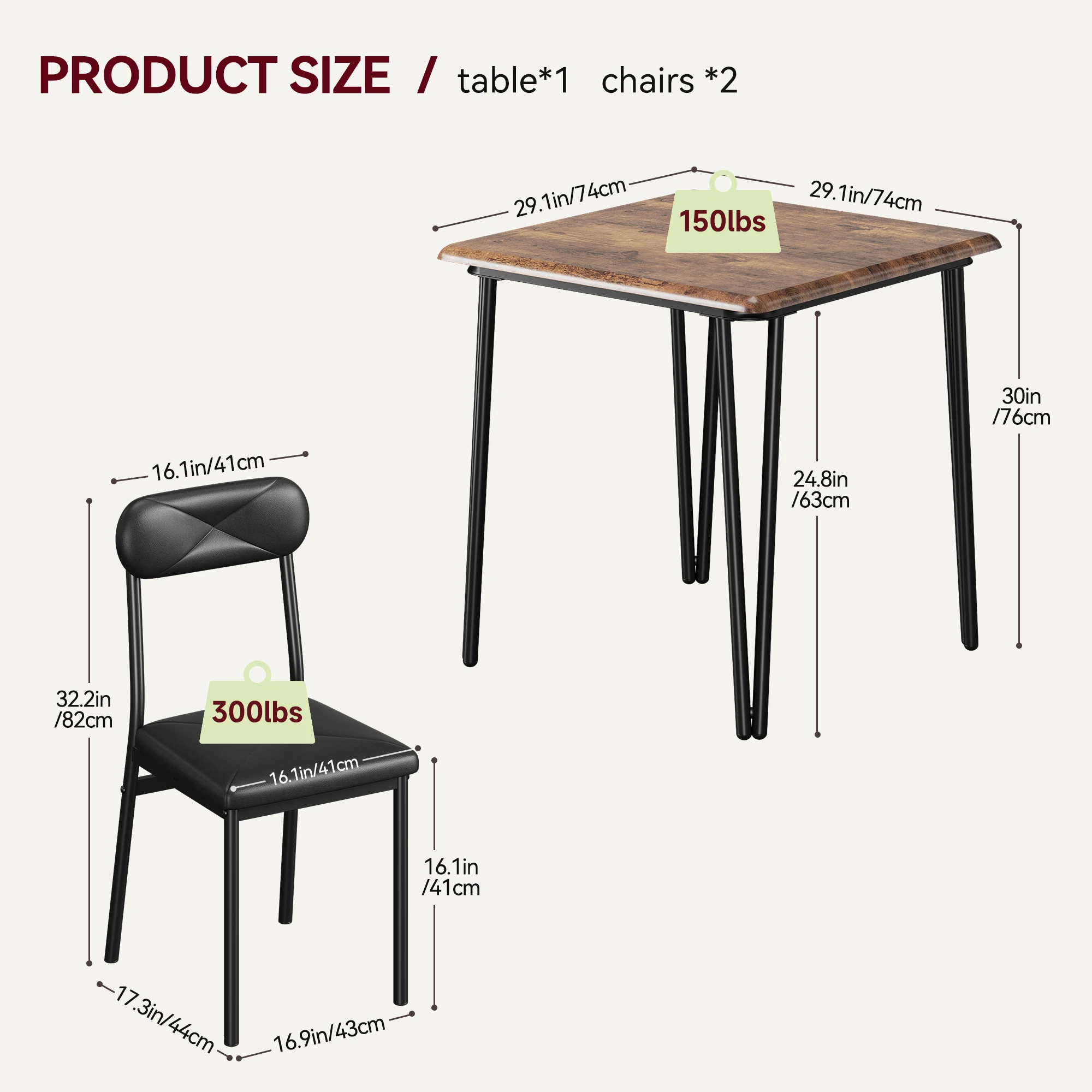 Small Dining Table Sets for 2 with Upholstered Chairs kitchen Dinner Table and Chairs Set of 2 Furniture for Dining Living Room