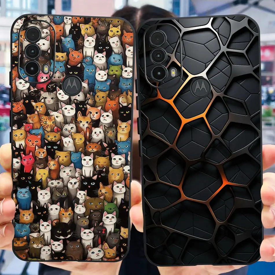 Fashionable Black Silicone Phone Case with Cool Pattern Design