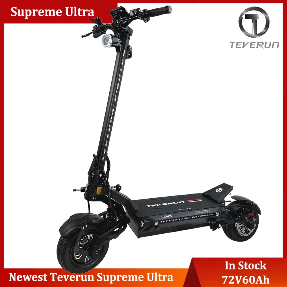 Teverun Fighter Supreme 72V 60Ah 2*2000W SK Battery Dual Motor 8000W Top Speed 105km/h 11inch Tubeless Tire Scooter