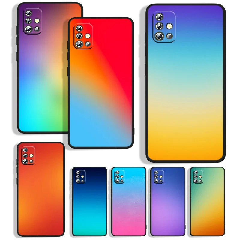 

Чехол для телефона, градиентный, для Samsung A73/A72/A71/A53/A52/A51/A41/A33/A32/A31/A22/A21S/A13/A12/A03S/A02, черный
