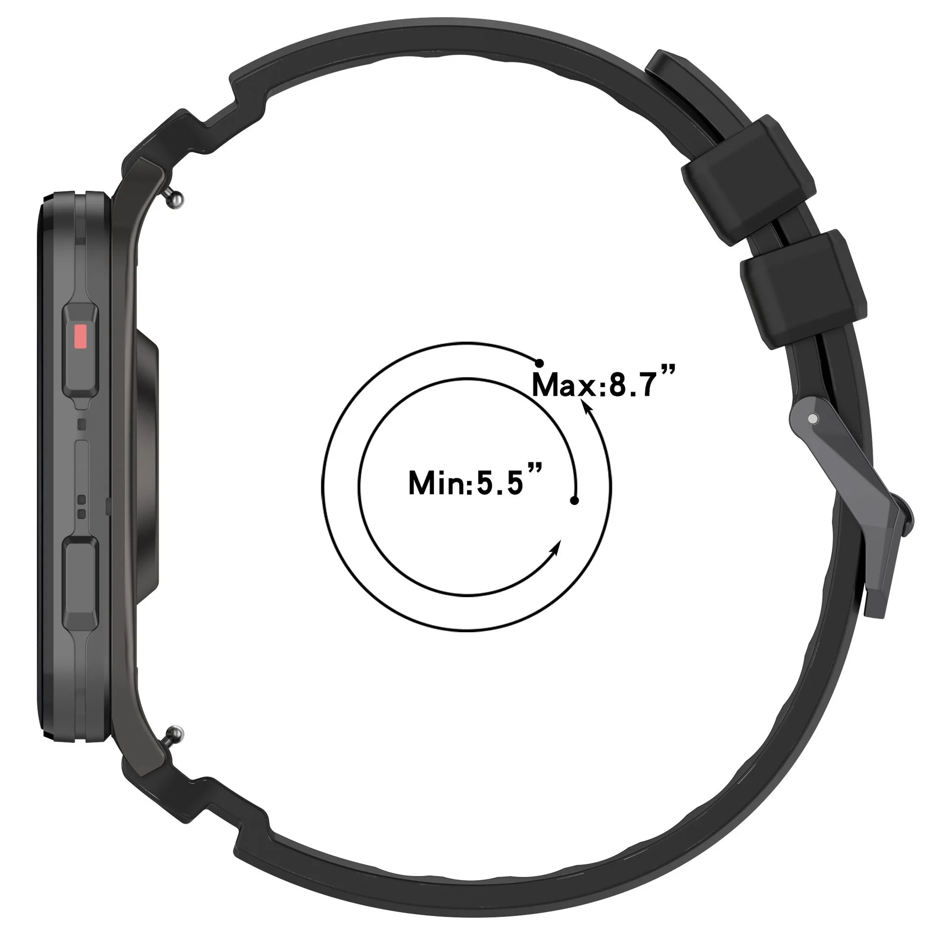 Premium 24MM Silicone Watch Band - Durable Sport Wristband Bracelet Design