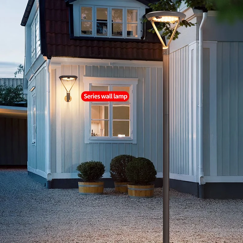 Solar Courtyard Light Outdoor Waterproof Villa Landscape Light Park Human Sensing Street Super Bright Garden High Pole