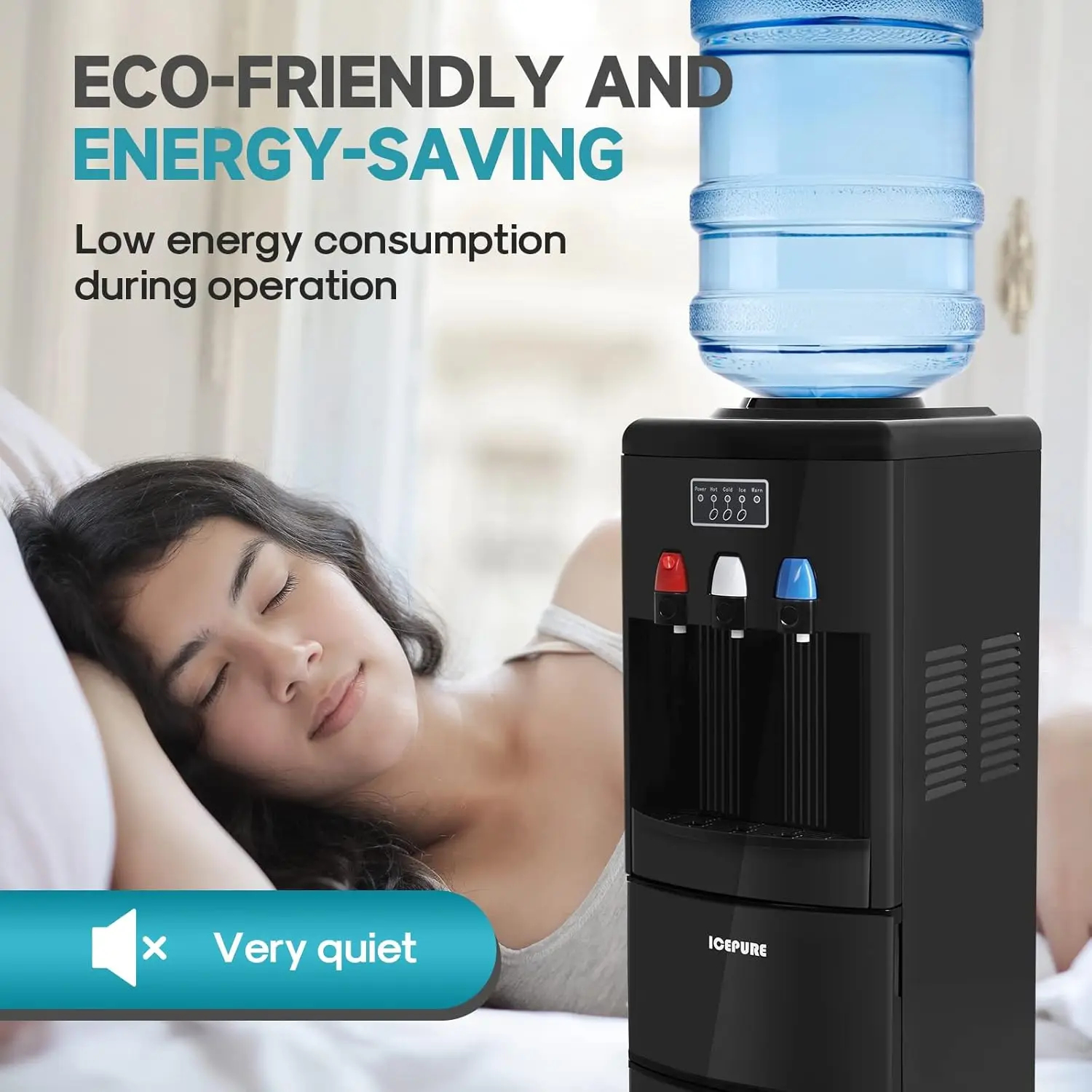 3 in 1 Water Cooler Dispenser with Built-in Ice Maker, Hot Cold Room Temp Water and Bullet Ice, Top Loading 2, 3 or 5 Ga 6
